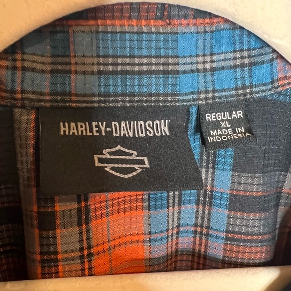 HARLEY DAVIDSON Plaid Long Sleeve Button Down Shirt. Size XL - Picture 6 of 7